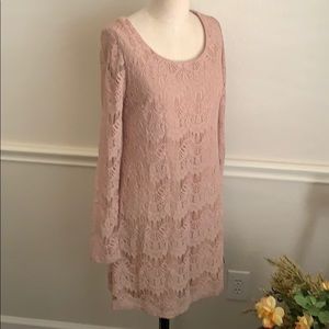 Nicole Miller Lace Long Sleeves Dress